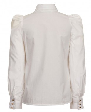 白色大蝴蝶结棉衬衫